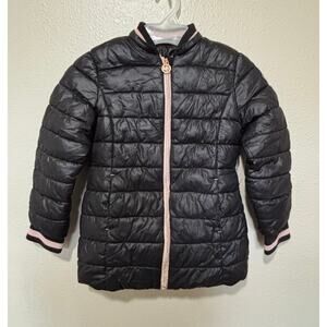 Cute!! Girls Michael Kors Black Pink Puffy Coat Jacket, size 6 6X